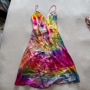 DANNIJO Multicolor Tie-Dye Slip Dress - Pink, Yellow, Green, Blue, Purple